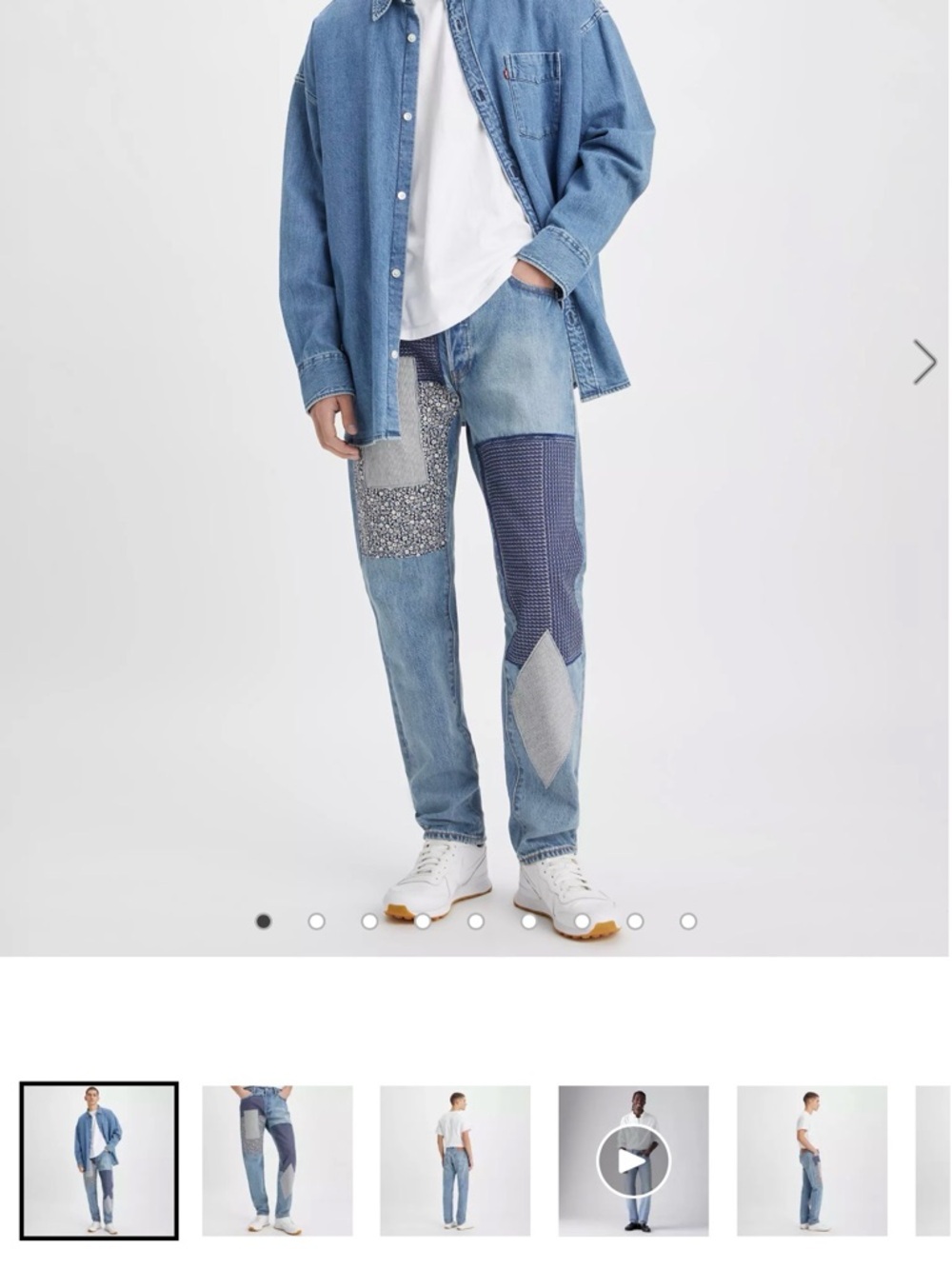 Levi's Men's Patchwork Blue Relaxed Jeans